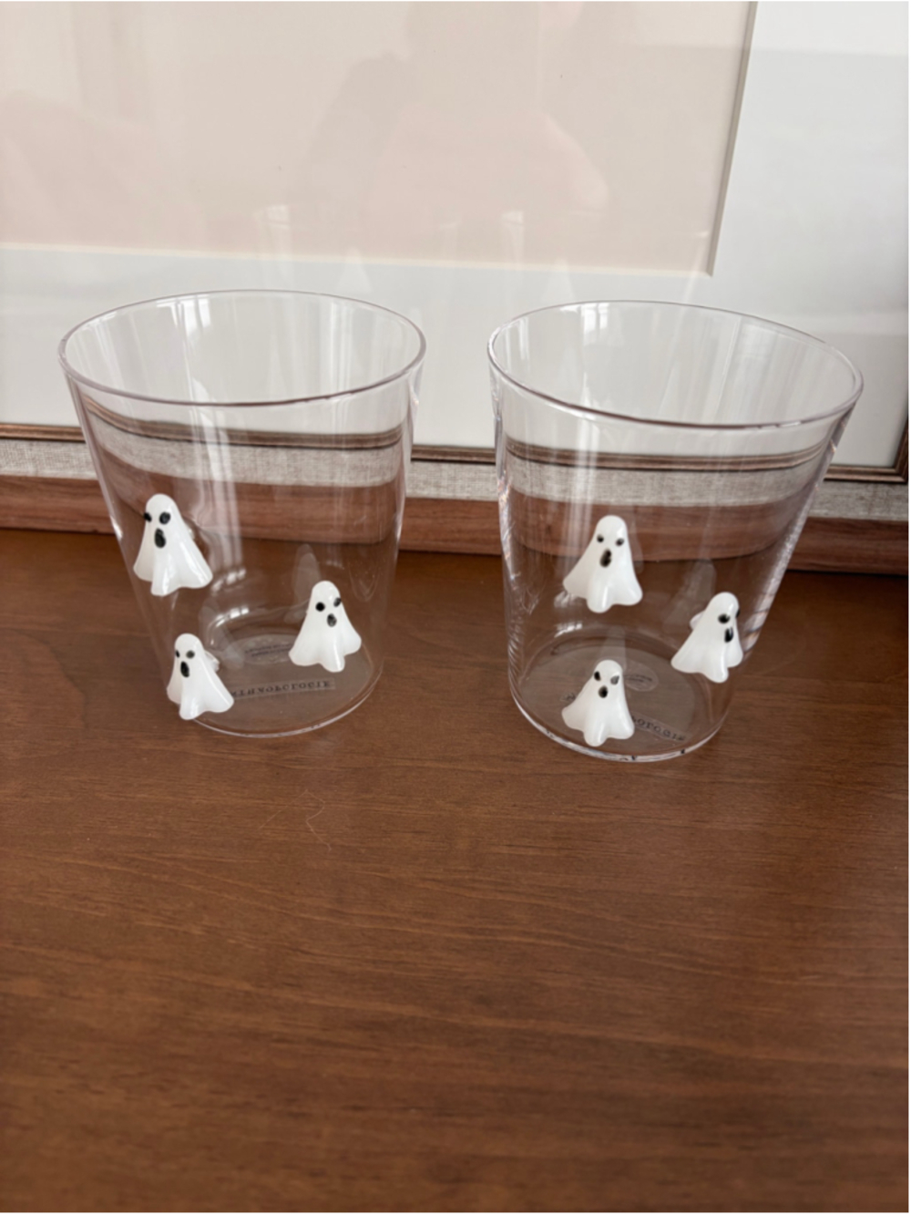 Home Anthropologie Ghost Icon Juice Glasses Set of 2 Halloween NWOT